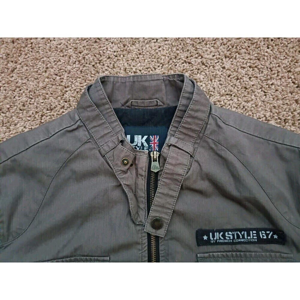 Vintage French Connection Jacket Women's Size Medium Full Zip Green Pockets - Picture 2 of 12